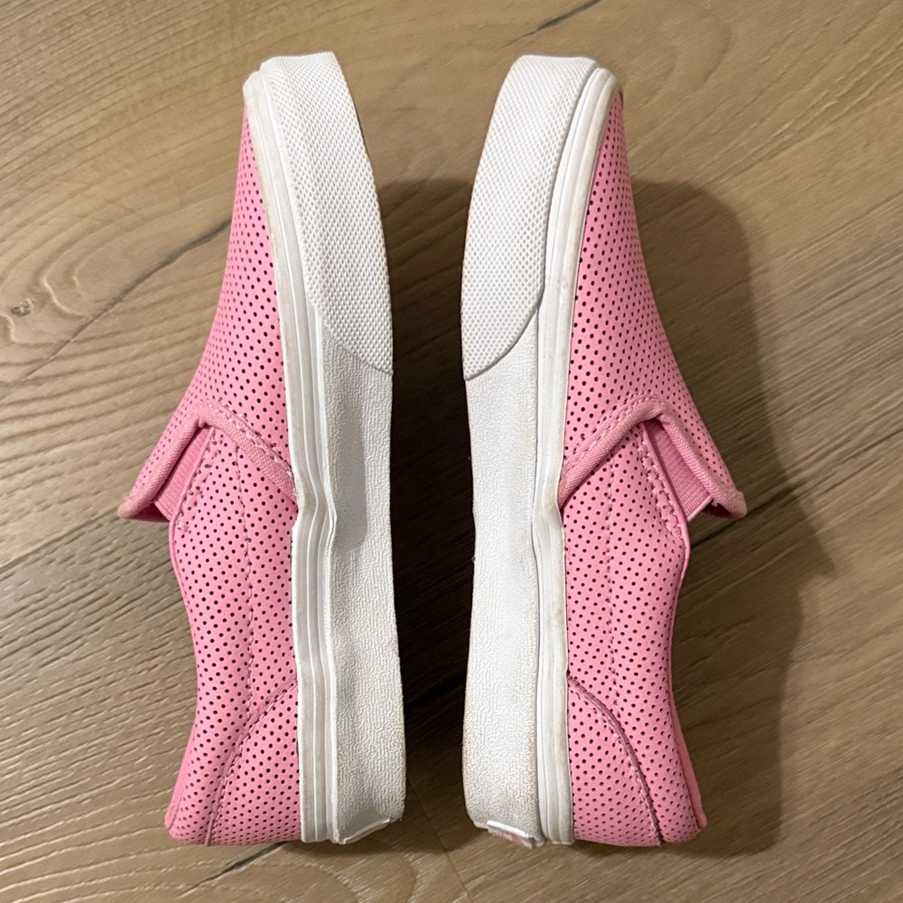 Vans Little Girls Size 12.5 Pink Perforated Slip-On Sneakers, VGUC - Picture 3 of 8